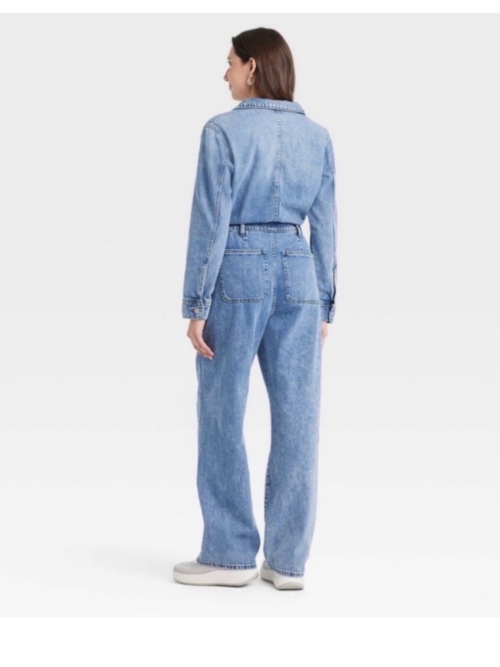 Universal Thread Women's Long Sleeve Denim Jumpsuit (12R) - Picture 2 of 5